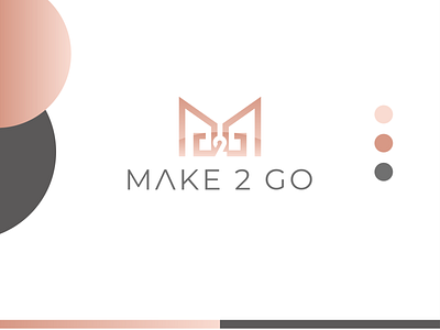 MAKE 2 GO gradient logo graphic design letter logo logo m g logo m logo makeup brand makeup logo mg logo minimalist logo modern logo typography