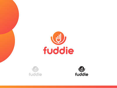 fuddie food logo fork logo gradient logo logo minimalist logo modern logo rating restaurant logo reviews logo scale logo typography upward scale