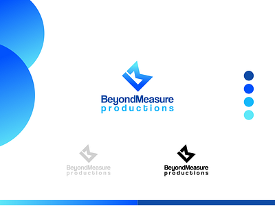 BeyondMeasure productions b logo b m logo blue gradient bm logo gradient logo letter logo logo m logo minimalist logo modern logo typography