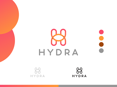 HYDRA gradient logo graphic design h logo letter logo linear logo logo minimalist logo modern logo typography