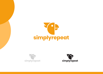 simply repeat bird bird logo flat logo minimalist logo modern logo parrot logo simple logo typography unique logo