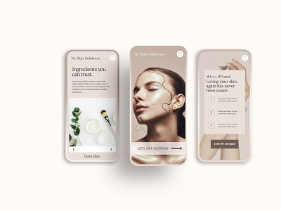 Skincare inspired mobile mock-up mobile design mobile ui mockup responsive design ui web design