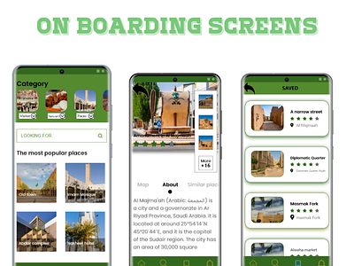 Riyadh app main screens