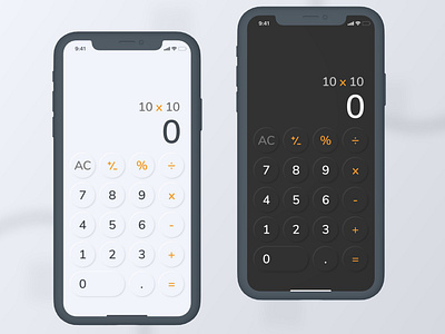 Iphone Calculator - Neumorph Calculator App Design
