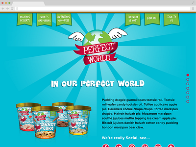 Perfect World Ice Cream - potential homepage (desktop) animation desktop fun home illustration long map nav navigation vertical web website