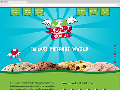 Perfect World Ice Cream - updated homepage (desktop)