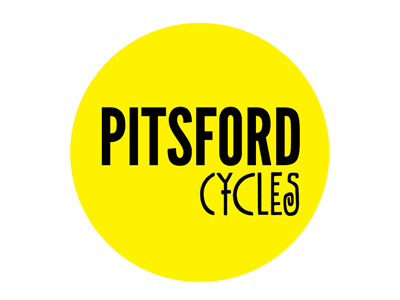 Logo ideas for Pitsford Cycles bike circle cycle logo typography yellow