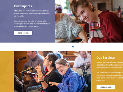 L'Arche Homepage concept charity design disability donate donation home redesign web website