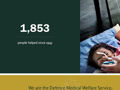 Defence Medical Welfare Service charity homepage army article charity content defence donate fundraising gold post redesign web website