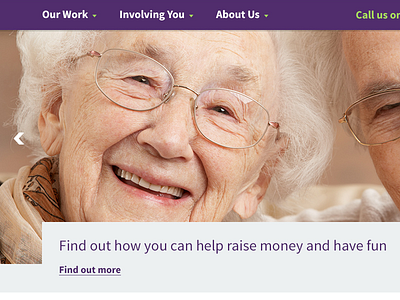 Age Concern Birmingham - charity homepage re-design birmingham carousel charity community fundraising home homepage redesign web website