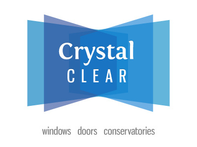 Logo - windows, doors & conservatories #02a blue clear crystal glass logo transparent window