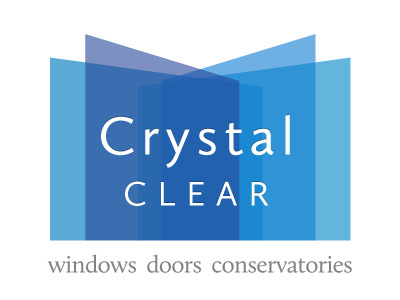 Logo - windows, doors & conservatories #02b blue clear crystal glass logo transparent window