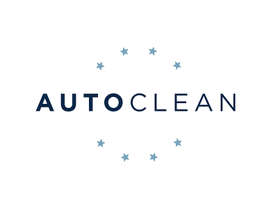 AutoClean - logo concept (stars) auto brand car clean cleaning concept europe logo stars valet wash