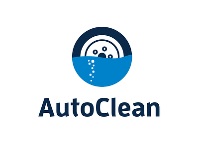 AutoClean - logo concept (wheel) auto brand car clean cleaning concept logo stars valet wash wheel