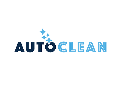 AutoClean - logo concept (sparkle 2) auto brand car clean cleaning concept logo sparkle valet wash