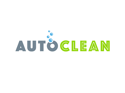 AutoClean - logo concept (Bubbles v2 - added shine!) auto brand bubble bubbles car clean cleaning commercial logo shiny valet wash