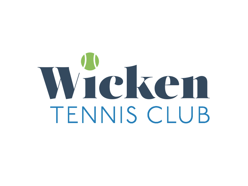 Wicken Tennis Club logo idea village sport ball club tennis branding wicken logo