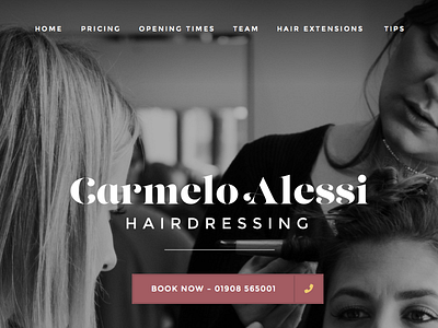 A potential homepage layout for Carmelo Alessi Hairdressing beauty desktop hair hairdressing hairsdresser home homepage salon web website