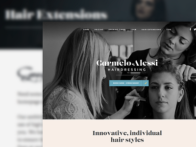 Hair Salon website – home and other page designs beauty desktop hair hairdresser hairdressing home homepage salon web website