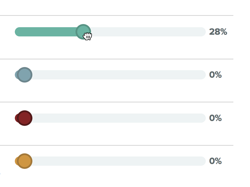 Interactive review page snippet percentage slider drag reviews school ratings review responsive desktop website web