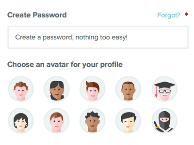 Sign Up – choose an avatar