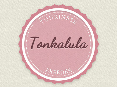 Tonkalula logo idea badge cat fabric logo texture tonkinese