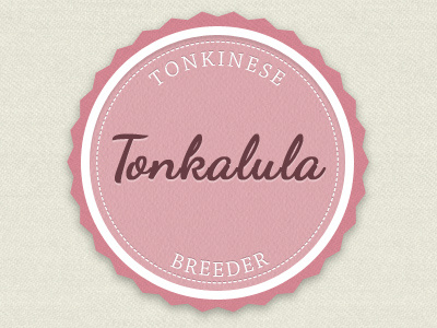 Tonkalula logo idea #b badge cat fabric logo texture tonkinese