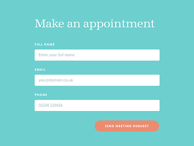 Make an appointment - modal form appointment book form meeting modal popup web website
