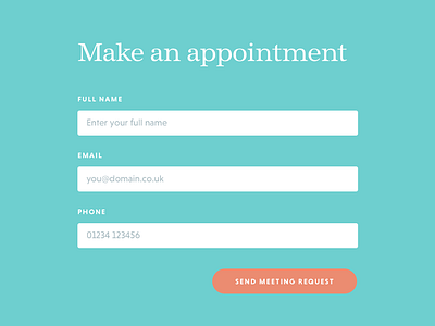Make an appointment - modal form