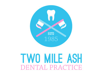 Two Mile Ash Dental Practice - logo 02a branding chaparral pro dental dentist icon logo ostrich sans tooth toothbrush