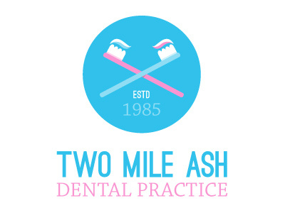 Two Mile Ash Dental Practice - logo 02b branding chaparral pro dental dentist icon logo ostrich sans toothbrush