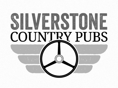 Silverstone Country Pubs logo idea 01a country pub logo motorsport pub racing silverstone steering wheel wheel