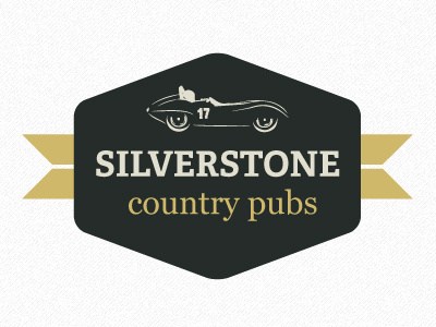 Silverstone Country Pubs logo idea 02a car classic car country pub logo motorsport pub race car racing racing car ribbon silverstone