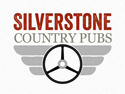 Silverstone Country Pubs logo idea 01b country pub logo motorsport pub racing silverstone steering wheel wheel
