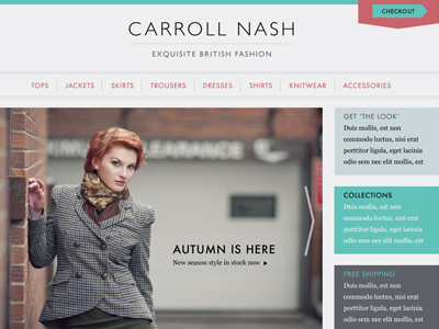 Homepage layout for new female fashion online shop