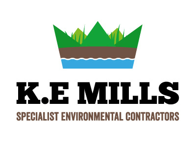 Logo concept for Specialist Environmental Contractors blue branding brown crown earth earthy environment environmental green logo marsh marshland reeds water wetland