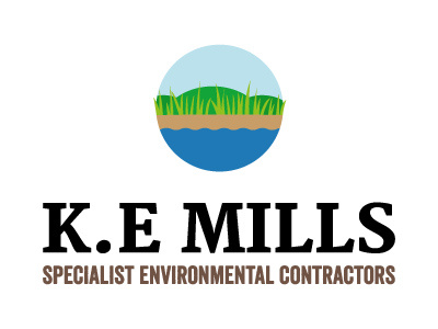 Logo concept for Specialist Environmental Contractors - rebound blue branding brown circle earth earthy environment environmental green logo marsh marshland reeds water wetland