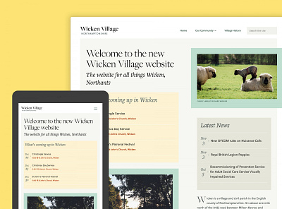 Wicken Village Website community design home homepage repsonsive typography village web website