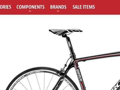 Solstice Cycles Navigation - large screen bike cycles drop down ecommerce nav navigation red responsive shop solstice website