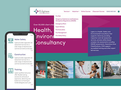 Ligtas Website course courses design home homepage navigation training typography web website