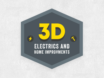 3D Electrics & Home Improvements Logo (f) 3d building electrician electrics hexagon home improvement logo