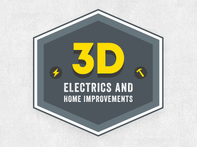 3D Electrics & Home Improvements Logo - minus typo! 3d building electrician electrics hexagon home improvement logo