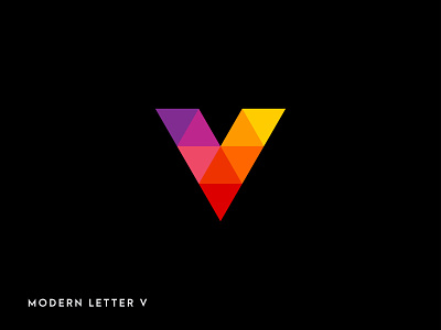Modern Letter V design flat icon logo