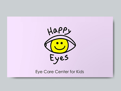 Logo and card for an Eye Care Center for Kids "Happy Eyes" logo