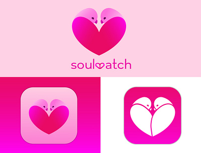 Logo and icon for an imaginary date app "Soulmatch" bookcover logo