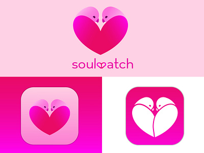 Logo and icon for an imaginary date app "Soulmatch"