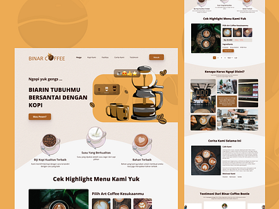 Landing Page - Coffee Shop apps branding coffee coffeeshop design graphic design landing page ui uidesign uiux uiuxdesign ux uxdesign website website responsif