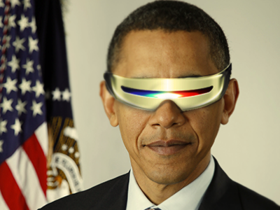 Obama 3d future glasses metal obama photoshop