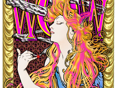 Lady of Wownero 420 alphonse mucha crypto design graphic design illustration job rolling papers nft nft art patrn.me photoshop wownero