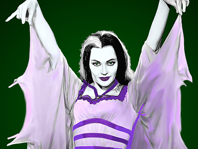 Lily Munster with wings. beautiful women bride of frankenstein classic tv goth art herman munster illustration lily munster mockingbird lane photoshop rob zombie scary spooky vampire vintage horror witchcraft yvonne de carlo